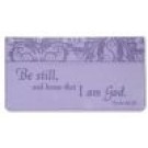 CHECKBOOK COVER: PSALM 46:10 PURPLE